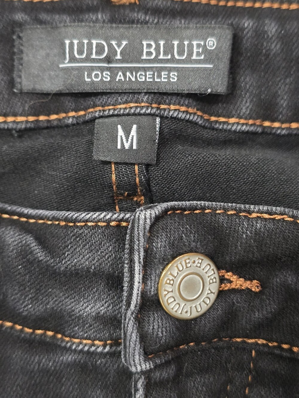 Judy Blue High Rise Black Acid Wash Distressed Raw Hem Denim Shorts Size M - Picture 4 of 4